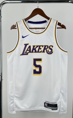 2023 Los Angeles Lakers Round Collar White #5 NBA Jersey-311