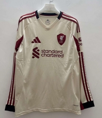 (S-4XL) 25-26 Liverpool Away Beige LS Thailand Soccer Jersey AAA-9268