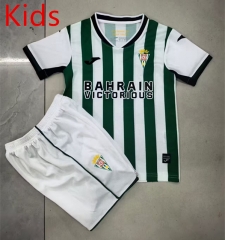 2025-2026 Cordoba CF Home White&Green Kids/Youth Soccer Unifrom-7568