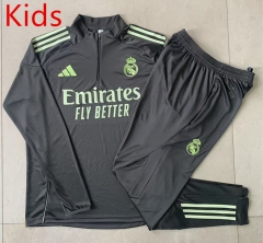 2025-26 Real Madrid Gray&Green Kids/Youth Soccer Tracksuit-815
