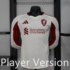 Player Version 25-26 Liverpool Away Beige LS Thailand Soccer Jersey AAA-888