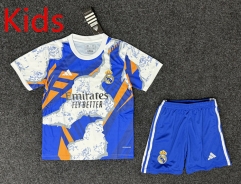 2025-2026 Special Edition Real Madrid Blue&White Kids/Youth Soccer Uniform-GB