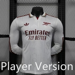 Player Version 25-26 Arsenal 2nd Away White LS Thailand Soccer Jersey AAA-888