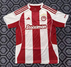 25-26 Olympiacos F.C. Home Red&White Thailand Soccer Jersey AAA-2483