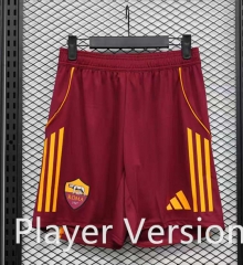 Player Version 2025-2026 Roma Home Red Thailand Soccer Shorts-888
