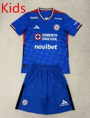 25-26 Cruz Azul Home Blue Kid/Youth Soccer Uniform-AY
