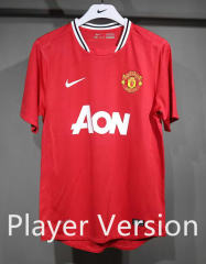 (S-3XL) Player Version 11-12 Retro Version Manchester United Home Red Thailand Soccer Jersey-4563