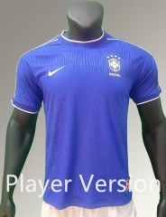 Player Version Retro Brazil Blue Thailand Soccer Jersey AAA-9753