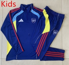 2025-2026 Retro Version Arsenal Color Blue Kids/Youth Soccer Tracksuit-815