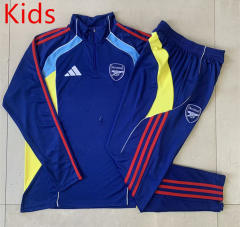 2025-2026 Retro Version Arsenal Color Blue Kids/Youth Soccer Tracksuit-815