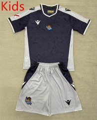 2025-2026 Real Sociedad Away Dark Gray Kids/Youth Soccer Uniform-AY