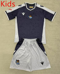 2025-2026 Real Sociedad Away Dark Gray Kids/Youth Soccer Uniform-AY