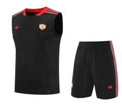 2025-2026 Manchester United Black Thailand Training Soccer Vest Uniform-418