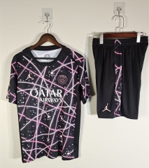 25-26 Paris SG Black&Pink Thailand Training Soccer Uniform-418