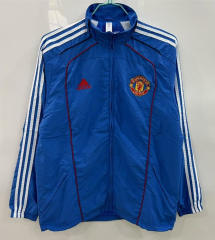 25-26 Manchester United Blue Single-sided Embroidery Thailand Trench Coat-0255