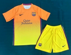 14-15 Barcelona Away Yellow Soccer Uniform-5074