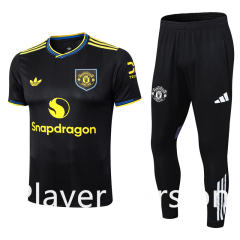 Player Version 25-26 Manchester United Black Short-Sleeve Thailand Soccer Tracksuit-9926