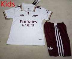 25-26 Correct Version Arsenal 2nd Away White Kids/Youth Soccer Uniform-507
