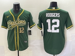 (Logo 3) Joint Version Green Bay Packers Green #12 NFL Jersey-0840