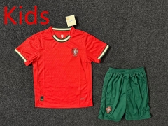 2025-2026 Portugal Home Red Kids/Youth Soccer Uniform-GB