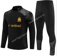 2023-2024 Olympique de Marseille Black Thailand Soccer Tracksuit