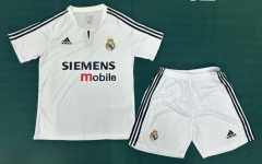 03-04 Retro Version Real Madrid Home White Soccer Uniform-5074