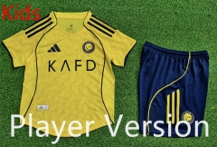 Player Version 2025-2026 Al-Nassr FC Home Yellow Kids/Youth Soccer Unifrom-9926