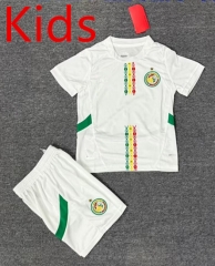 25-26 Senegal Away White Kids/Youth Soccer Uniform-4247