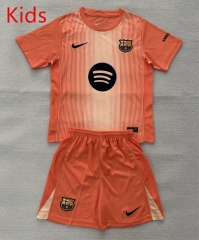 25-26 Barcelona Goalkeeper Orange Kids/Youth Soccer Uniform-AY