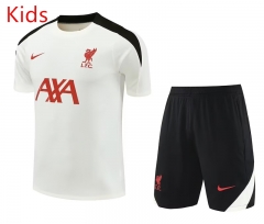 25-26 Liverpool White Kids/Youth Soccer Training Uniform-418