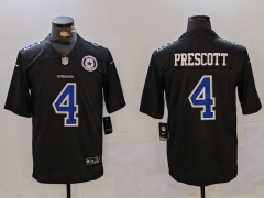 (Logo 1) Fashion Version Dallas Cowboys Black #4 NFL Jersey-0840