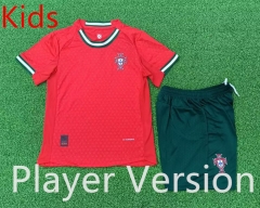 Player Version 2025-2026 Portugal Home Red Kids/Youth Soccer Uniform-9926