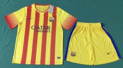 13-14 Retro Version Barcelona Away Yellow Soccer Uniform-5074