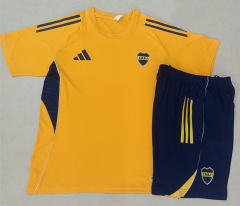 25-26 Boca Juniors Royal Yellow Short-sleeve Thailand Soccer Tracksuit-815
