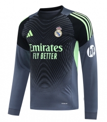 2025-2026 Real Madrid Goalkeeper Black&Gray LS Thailand Soccer Jersey AAA-418