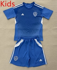 25-26 Leeds United Goalkeeper Laker Blue Kids/Youth Soccer Uniform-AY