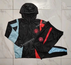 2023-2024 Manchester City Black Thailand Soccer Coat Uniform With Hat-LH