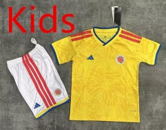 25-26 Correct Version Colombia Home Yellow Kids/Youth Soccer Uniform-7209