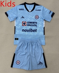 2025-2026 Cruz Azul Goalkeeper Blue Kid/Youth Soccer Uniform-AY