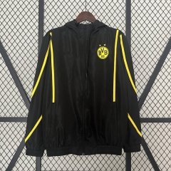 2024-2025 Borussia Dortmund Black Thailand Trench Coats With Hat-0255