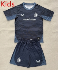 2025-2026 Feyenoord Rotterdam Away Blue&Black Kids/Youth Soccer Uniform-AY
