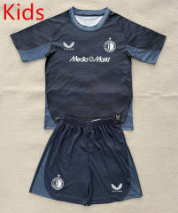 2025-2026 Feyenoord Rotterdam Away Blue&Black Kids/Youth Soccer Uniform-AY