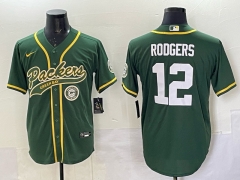 (Logo 6) Joint Version Green Bay Packers Green #12 NFL Jersey-0840