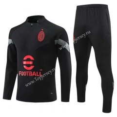 2022-2023 AC Milan Black Thailand Soccer Tracksuit-411