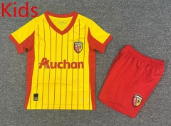 25-26 RC Lens Home Yellow&Red Kids/Youth Soccer Uniform-7809
