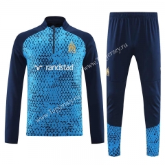 2023-2024 Olympique de Marseille Blue Thailand Soccer Tracksuit-4627