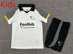25-26 Derby County Home White Kids/Youth Soccer Uniform-7809