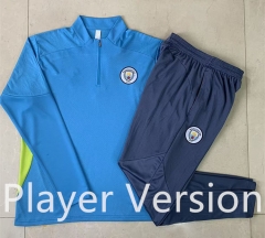 Player Version 2024-2025 Manchester City Lake  Blue  Thailand Soccer Tracksuit Uniform-815