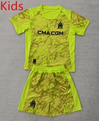 25-26 Olympique de Marseille Goalkeeper Green Kids/Youth Soccer Uniform-AY
