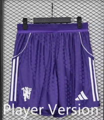 Player Version 25-26 Manchester United Away Purple Thailand Soccer Shorts-888